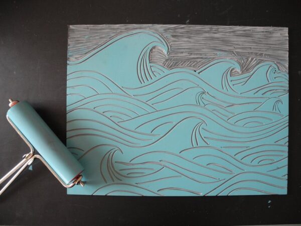 Lino Cut Waves for Printing