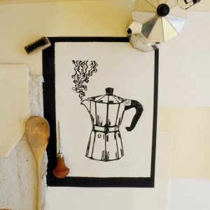 Art Print of a Bialetti Coffee Machine