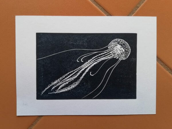 art print with a jellyfish